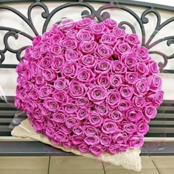 Букет Розовые розы Эквадор 101 шт (50 см) Артикул: 211864ya